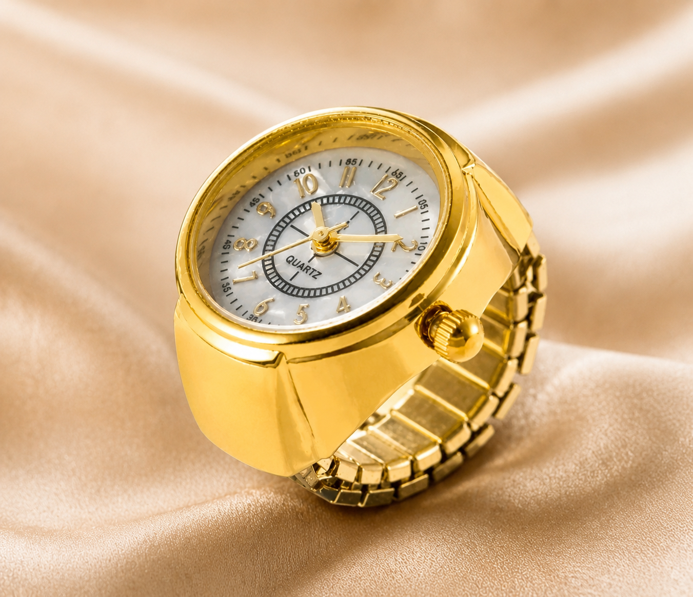 Luxury Gold Ring Watch for Women – Elegant Finger Watch
