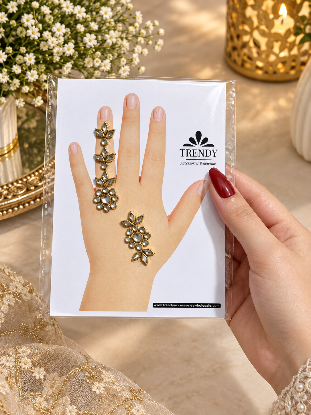 Kundan Cascade Mehndi Pack | kids Kundan Mehndi