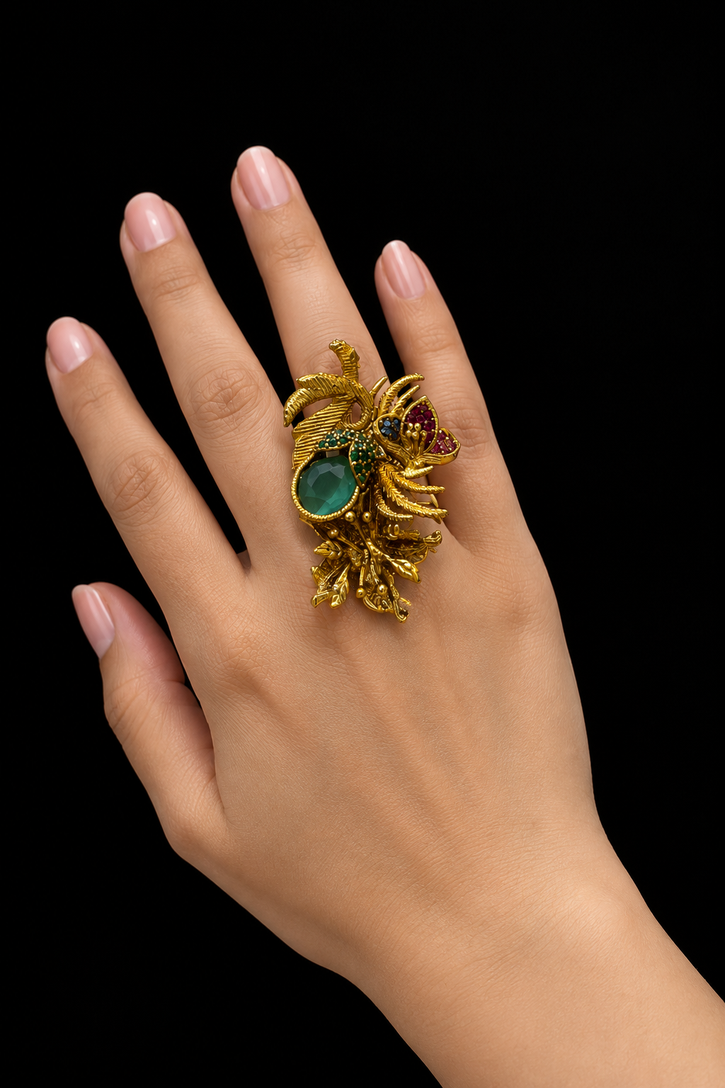 Emerald Majesty Turkish Statement Ring