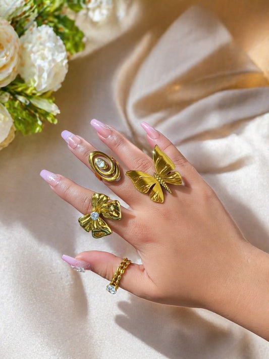 Trendy Stainless Steel Adjustable Rings