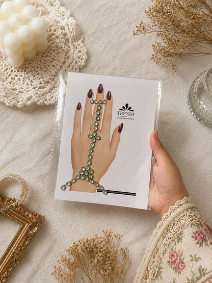 Luxury Kundan Mehandi Hand Sticker  | Self-Adhesive Bridal Hand Jewelry for Mehndi & Wedding