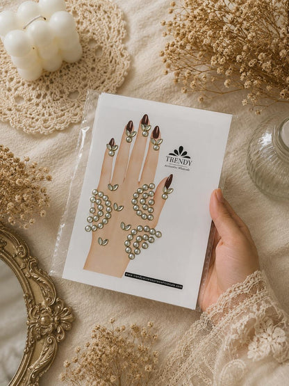Luxury Kundan Mehndi Sticker Set – Self-Adhesive Bridal Hand Decoration for Weddings & Eid