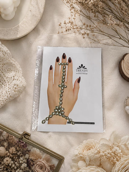 Luxury Kundan Mehandi Hand Sticker  | Self-Adhesive Bridal Hand Jewelry for Mehndi & Wedding