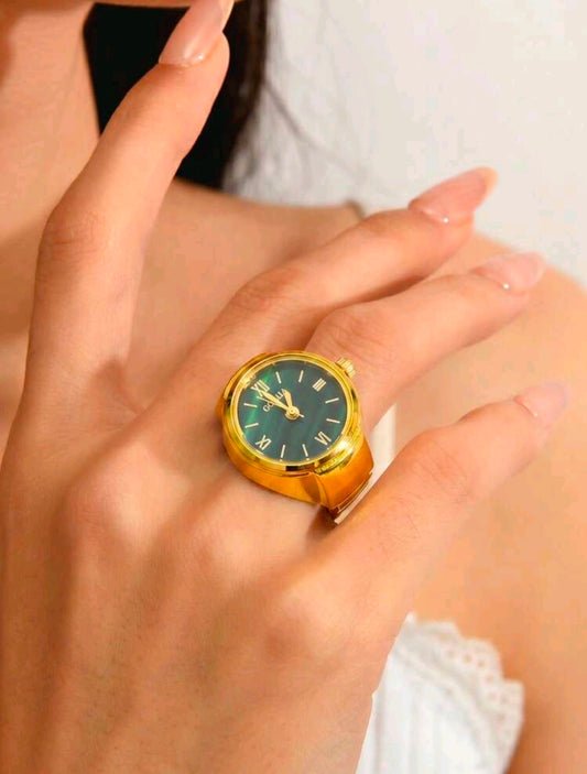 Luxury Adjustable Ring Watch for Women – Elegant Finger Watch Ring
