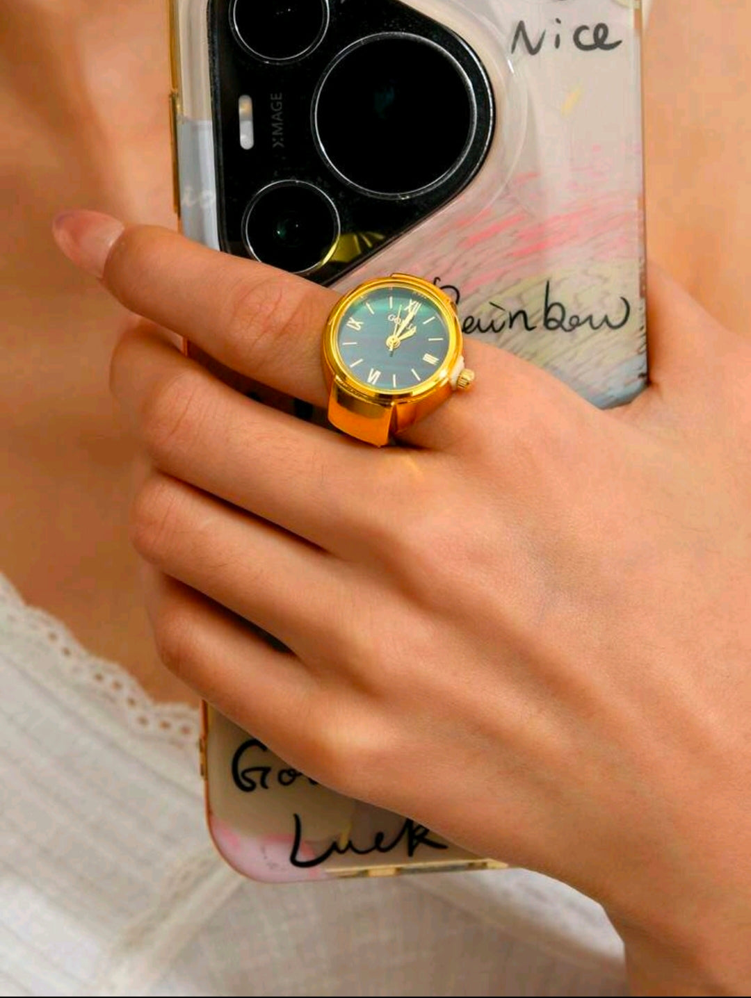 Luxury Adjustable Ring Watch for Women – Elegant Finger Watch Ring