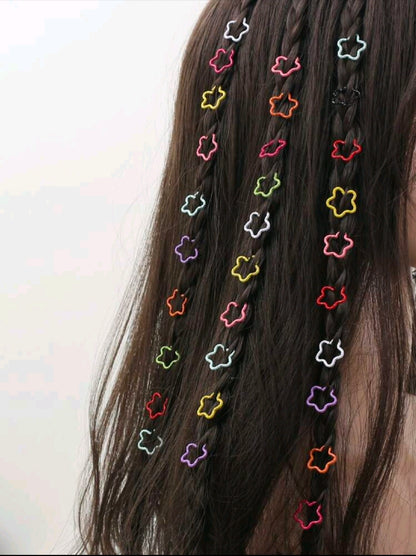 Pack of 30 Colorful Flower Hair Braid Rings – Cute Braiding Hair Accessories for Girls & Women