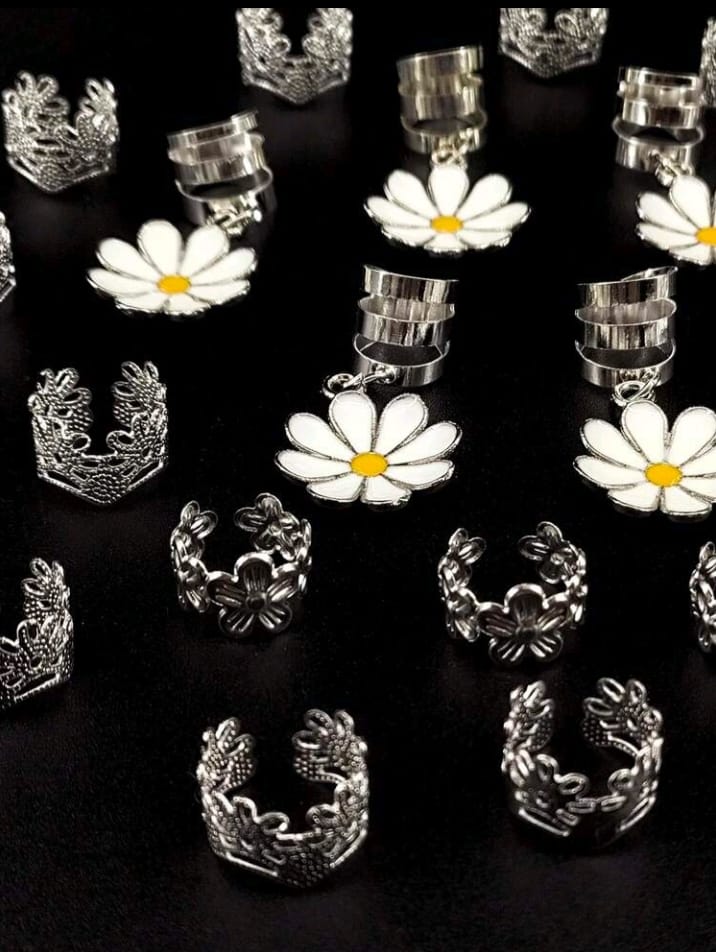 45pcs Alloy Daisy Flower Hair Clips, Y2K Punk Hip Hop Decorative Hair Clips, Gift Party Daily Hair Accessories