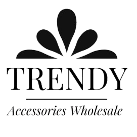 Logo for Trendy Accessories Wholesale with a decorative element above the text on a white background.