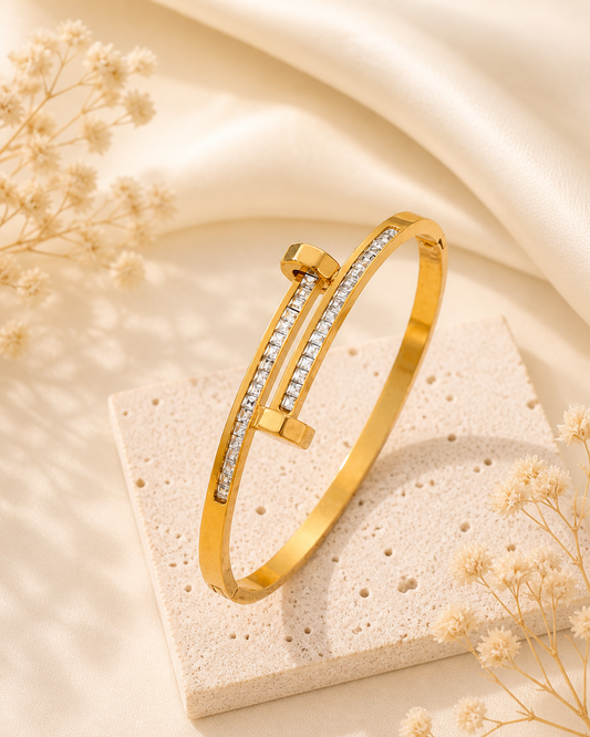 Luxury Nail Design Stainless Steel Bracelet for Women ✨
