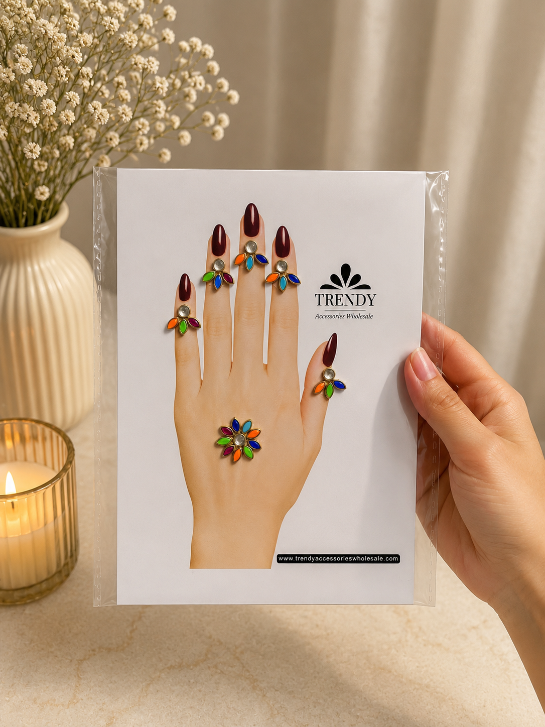 Luxury Bridal Kundan Mehndi Hand Sticker | Premium Wedding Hand Decoration for Mehndi & Dholki