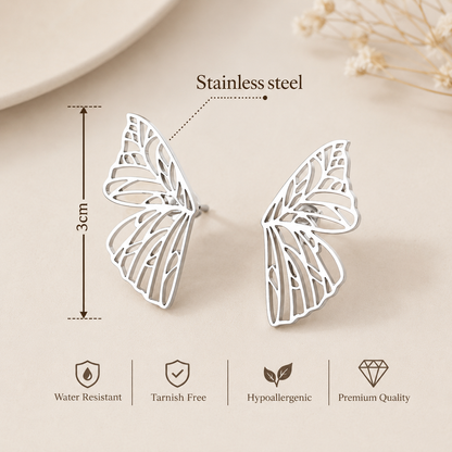 🦋 Butterfly Wings Stainless Steel Earrings