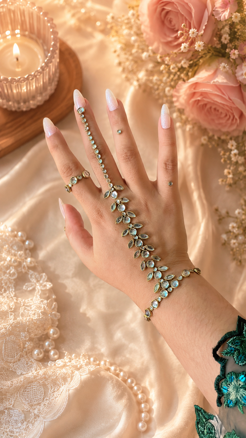 Emerad Petal Kundan Mehndi Pack |TAW DESIGN 14 |Luxury Kundan Mehandi Style