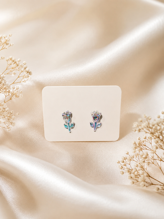 Cute Rose Stud Earrings – Multicolor Floral Design