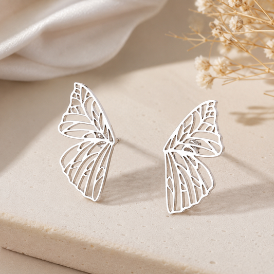 🦋 Butterfly Wings Stainless Steel Earrings