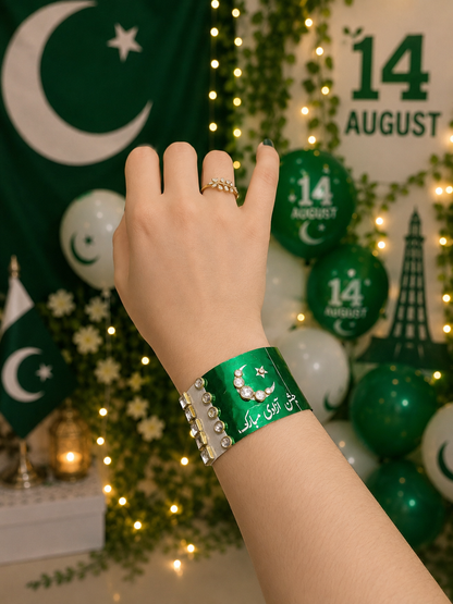14 August Pakistan Flag Hand Sticker | Independence Day Hand Decoration | Premium Self-Adhesive Body Sticker