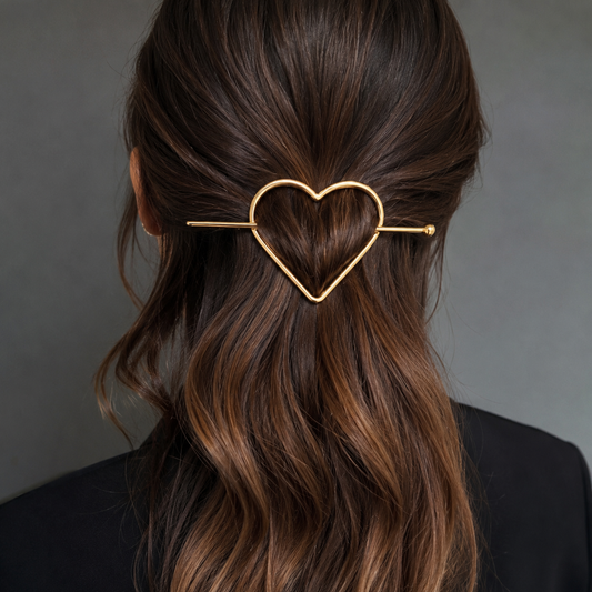 Golden Heart Hair Stick | Stainless Steel Hair Pin