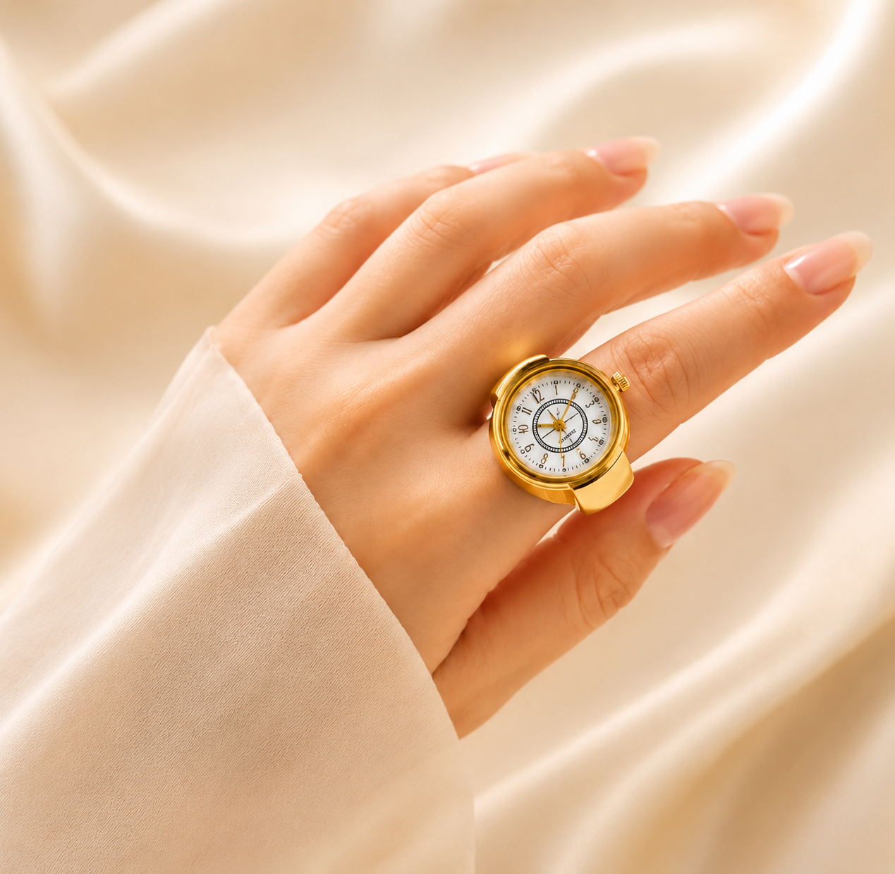 Luxury Gold Ring Watch for Women – Elegant Finger Watch