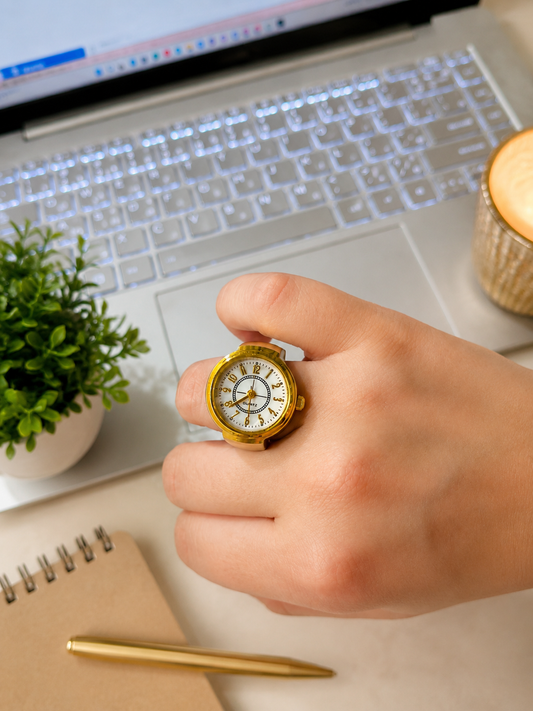 Luxury Gold Ring Watch for Women – Elegant Finger Watch