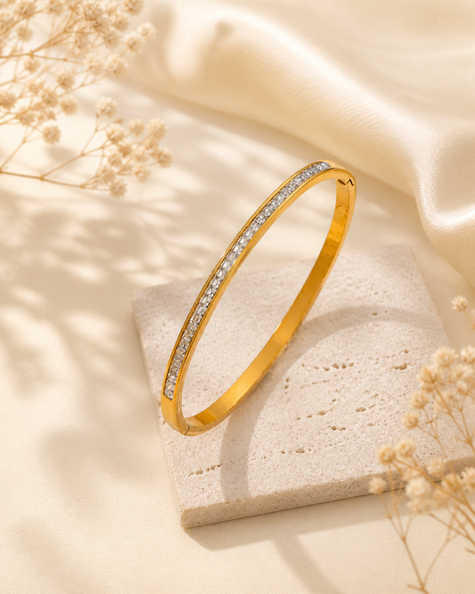 Crystal Line Gold Bracelet