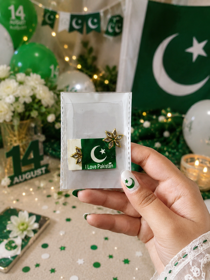 14 August Love Pakistan Kundan Sticker – Premium Reusable Self-Adhesive Decorative Sticker