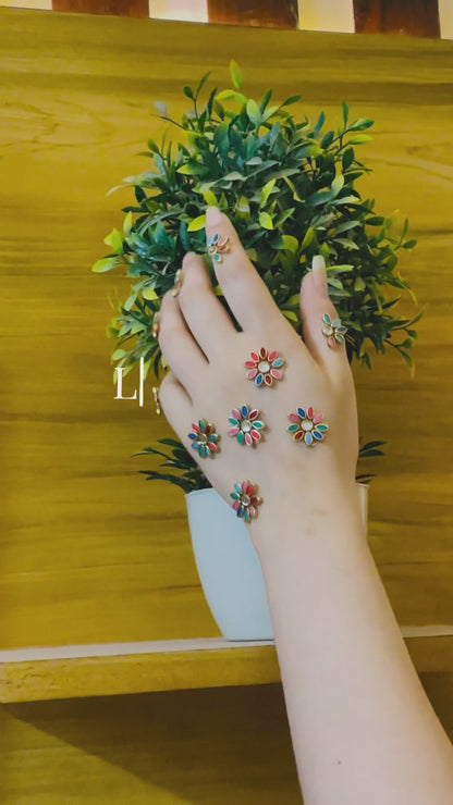 Sticker Kundan Mehndi – Multicolor Floral Design