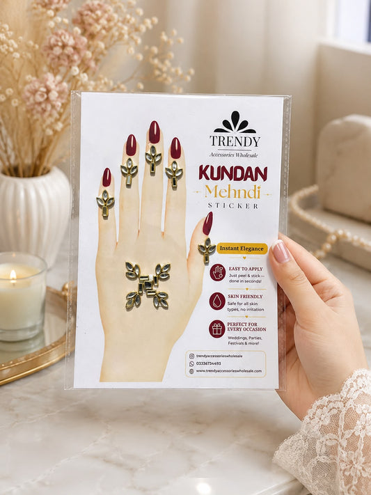 Design 07 | Classic Kundan Mehndi– Bridal & Wedding Jewelry Stickers